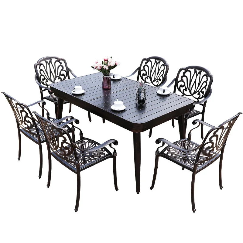 

Patio Cast Aluminum Chair and Bistro Table Set for Garden Outdoor Dining 5-10 Pieces Conversation Set
