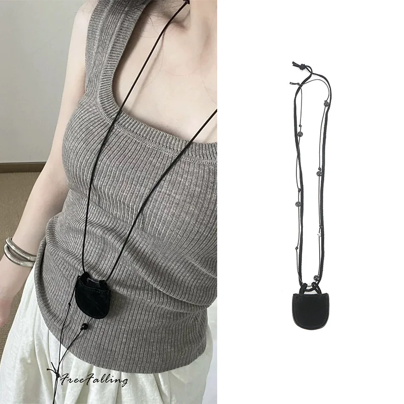 

Women's Headphone Bag Hanging Neck 2024 Vintage Pendant Necklace Mini Shoulder Bag Simple Crossbody Bag Decoration Purse