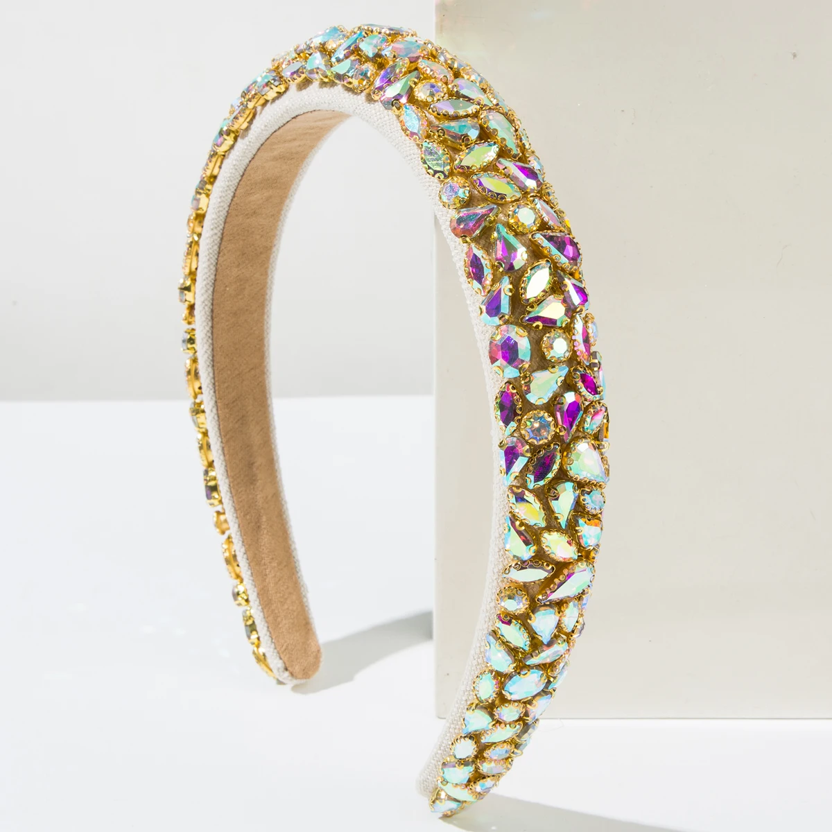 Cross border New Fashionable Baroque Headband Full Diamond Color blocked Heavy Industry Gorgeous Ball Headband for Women