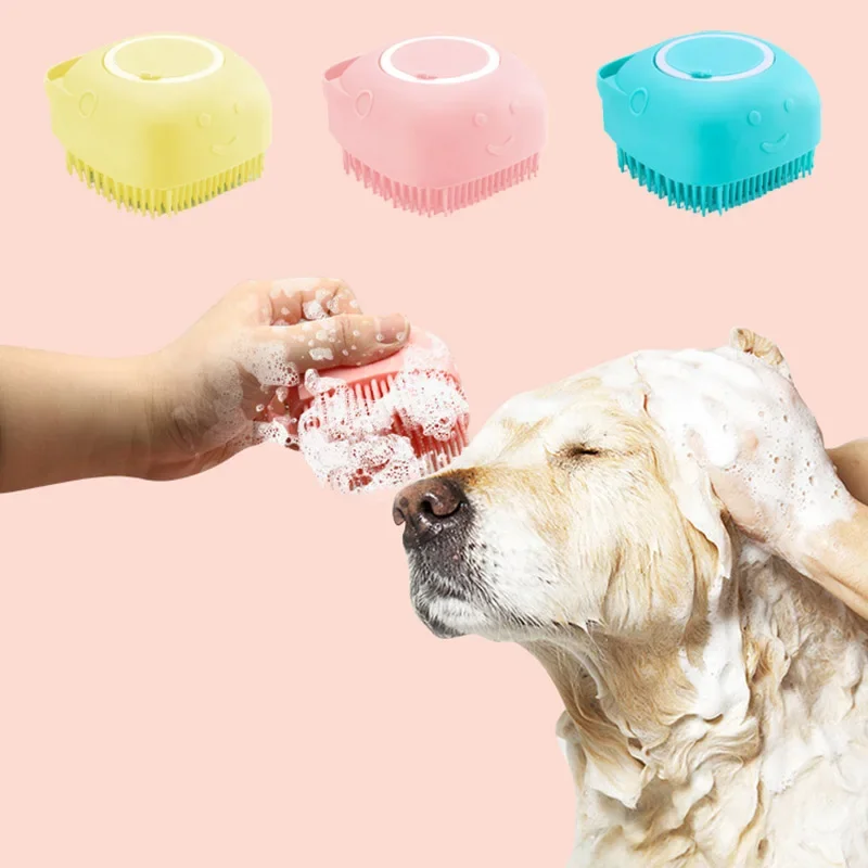 Pet Bathing Brush Soft Silicone Massager Shower Gel Bathing Brush Clean Tools Comb Dog Cat Cleaning Grooming Supplies