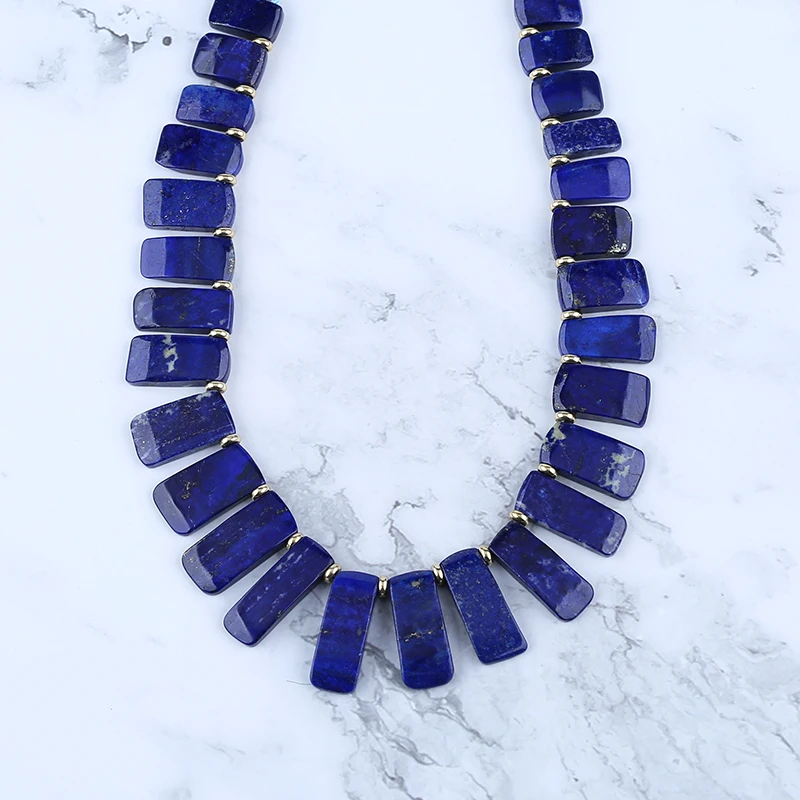 

Hot Sale Fashion Jewelry Natural Stone Lapis lazuil Gemstone Necklaces Accessories,50cm,69g