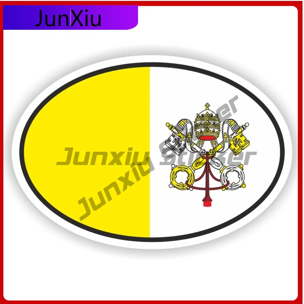 

Vatican Oval Sticker with Flag Funny Window Boat Waterproof Car Styling Vinyl Decal For Car Truck SUV Window Bumper Laptop