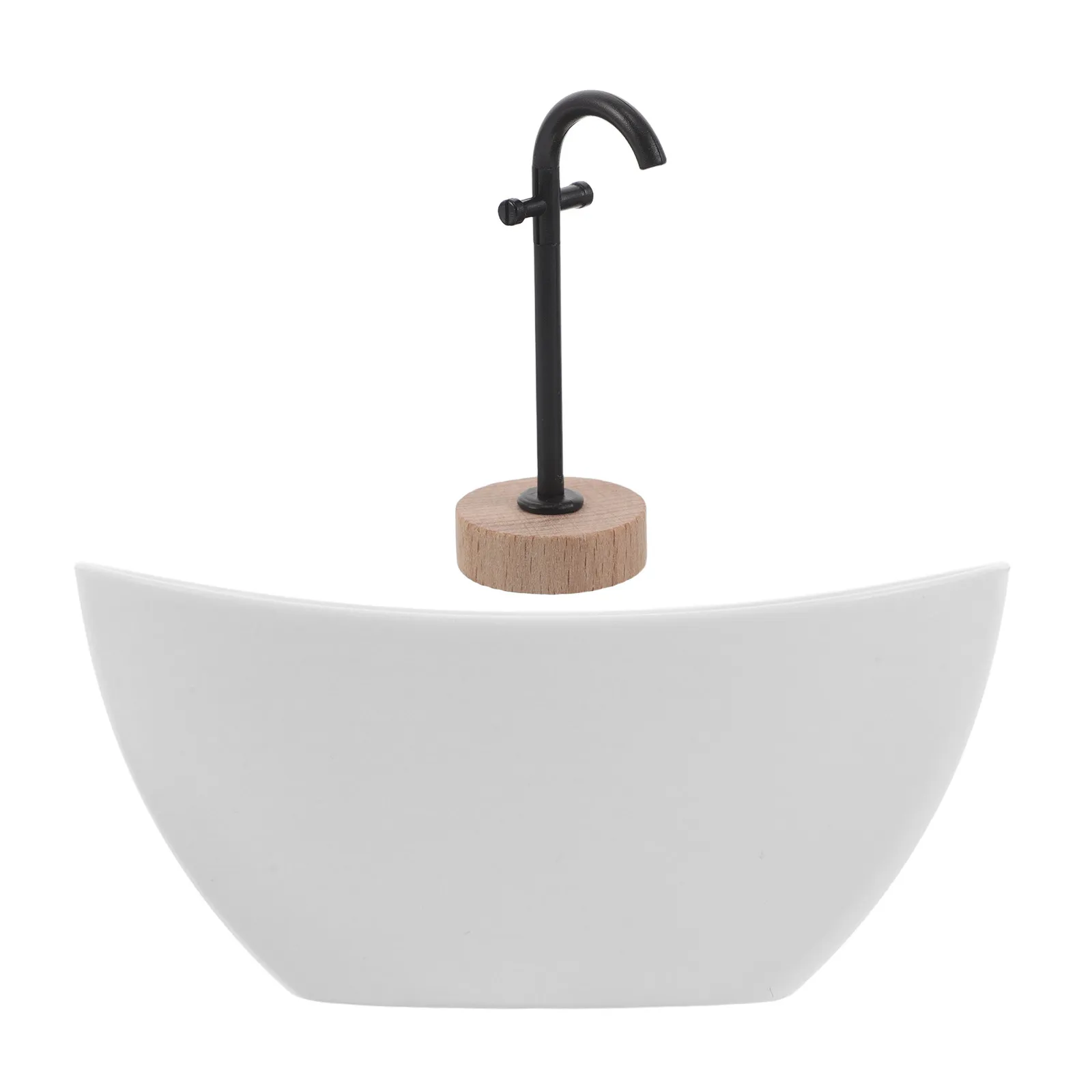 

1Set Dollhouse Bathroom Accessories 1:12 Scale Realistic Mini Bathtub Shower Faucet Floor Standing Bathroom Decor for Kids