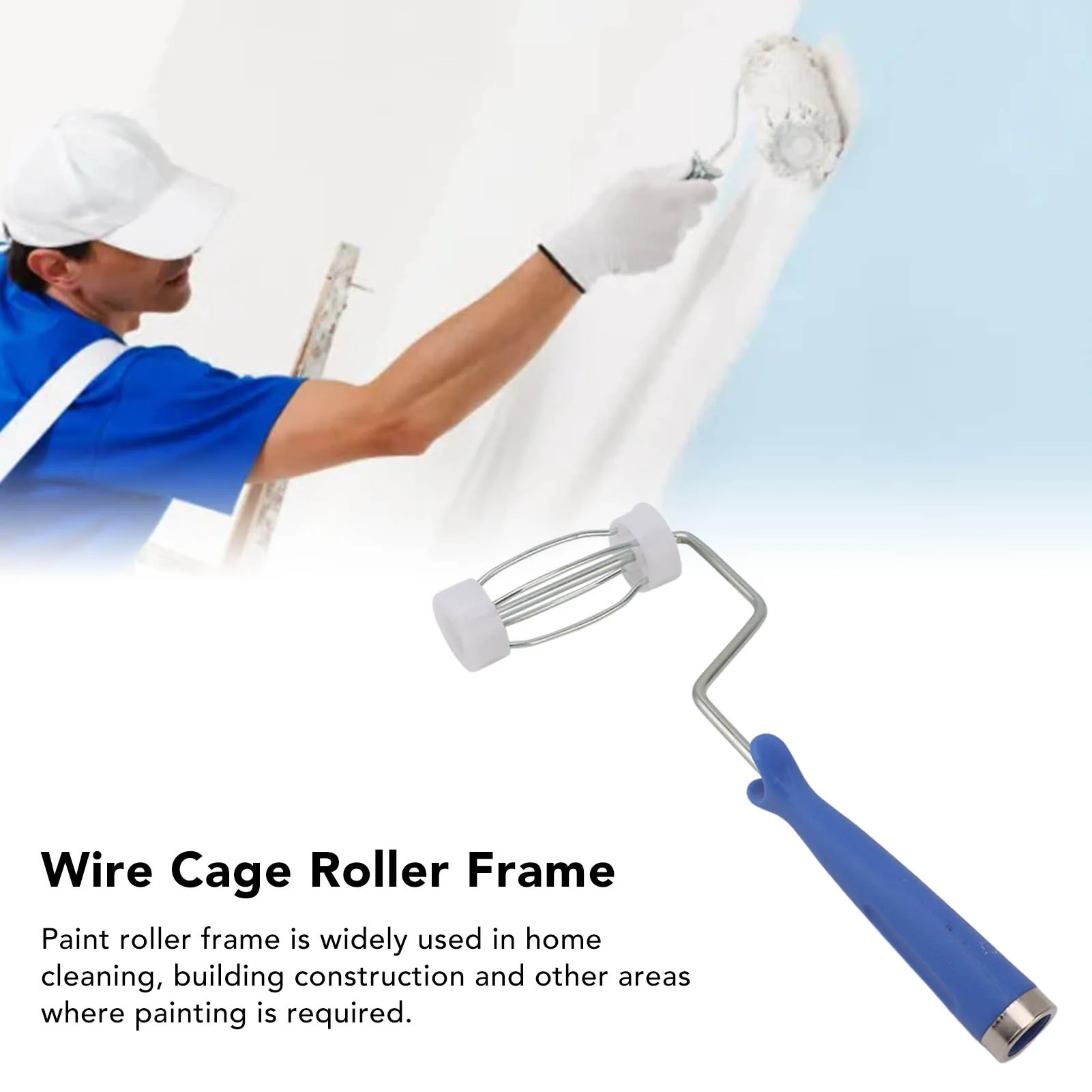 1 قطعة إطار بكرة اللوحة مقبض مريح قوة عالية سهلة التحكم إطار بكرة الطلاء لأسطوانة الغبار