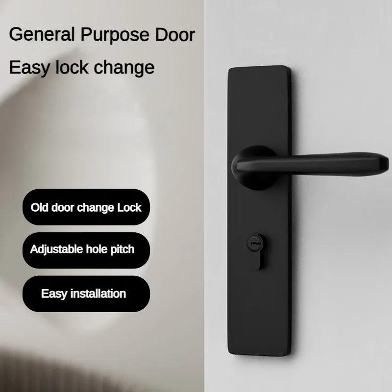 Household universal door lock, lock core, no modification hole, room door handle, adjustable door lock, lock replacement