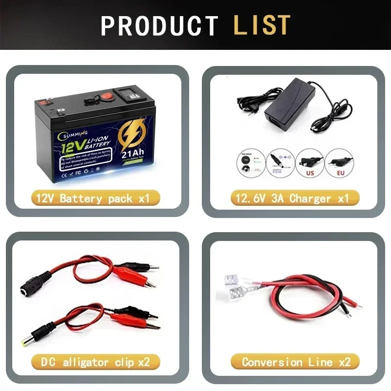 LiFePO4 12V 21Ah Battery,Built-in BMS,4000+ Cycles Rechargeable Lithium Battery,Perfect for Ride on Toys,Scooters,Fish Finders