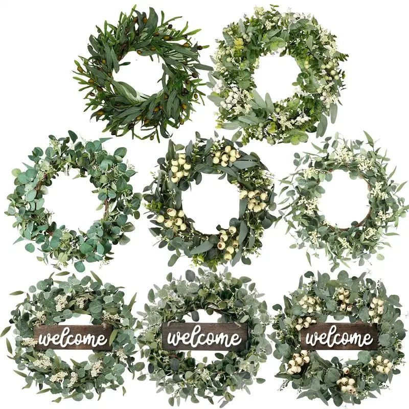 Eucalyptus Wreath 20in Eucalyptus Wreaths For Indoors With Berries Decorative Garlands Ornaments Wreath Supplies For Indoor