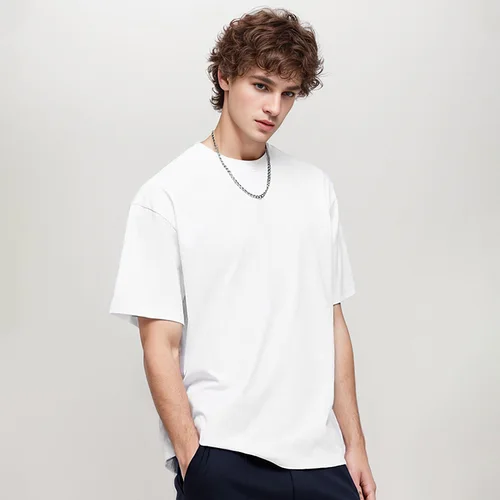 Imagen 2 del producto Sypcman-Camiseta extragrande de 9,9oz, 280 gramos, camiseta pesada de alta calidad para hombre, camiseta de manga corta de algodón, ropa de calle de Color sólido, Unisex