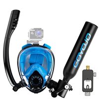 Portable Lungs Oxygen Cylinder Diving Tank with Snorkel Mask 0.5L Mini Scuba Full Face Diving Mask Underwater Breath System