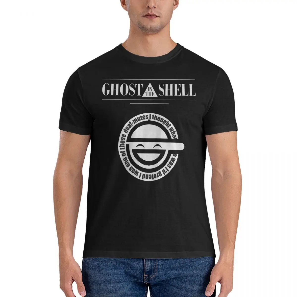 

ShellCase More 3 T-Shirts for Men Ghost In The Shell Casual 100% Cotton Tees Crewneck Short Sleeve T Shirts Printing Clothing