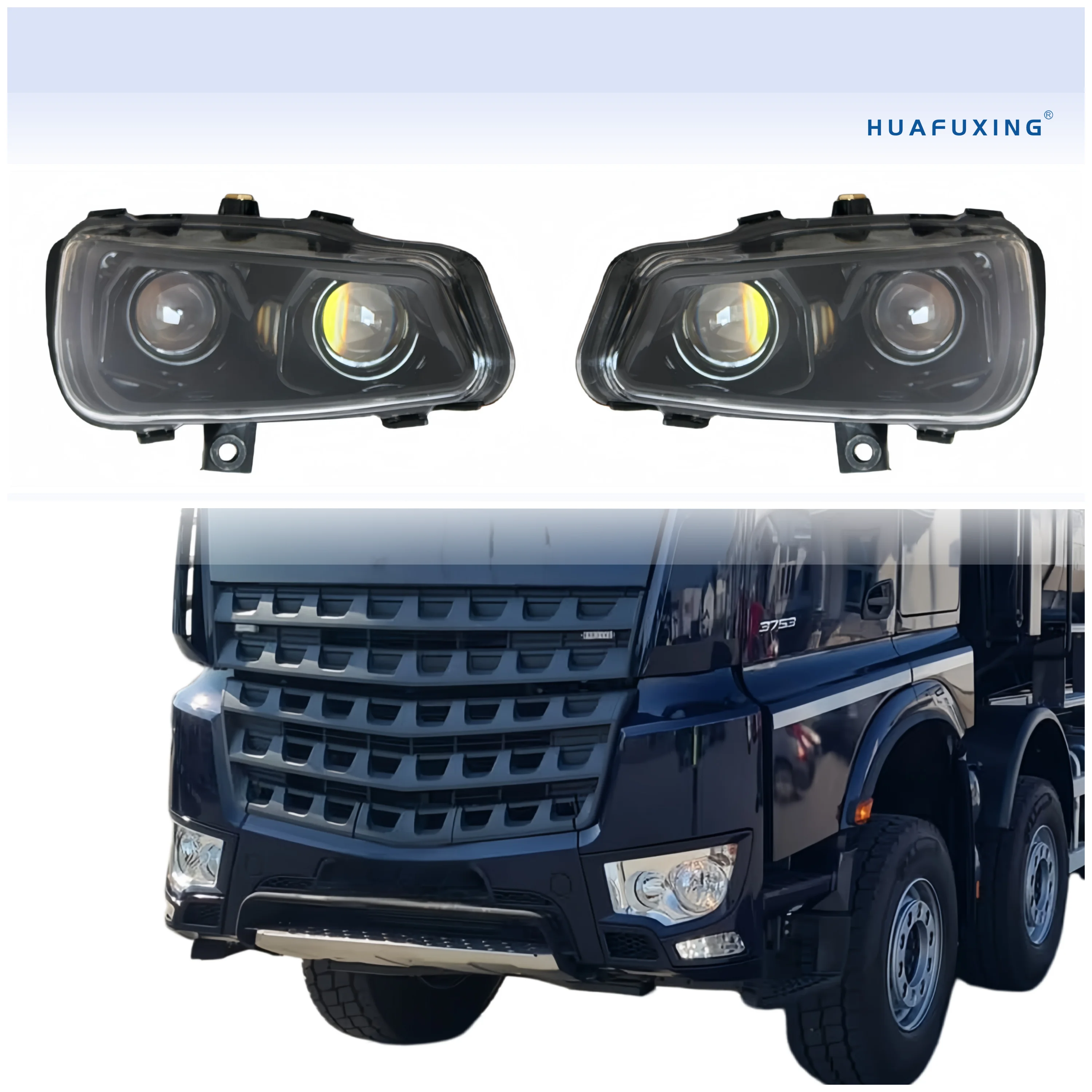 

Комплект модернизированных светодиодных противотуманных фар с двумя линзами для грузовиков Mercedes-Benz Arocs MP4 Antos, высокояркие проекционные противотуманные фары