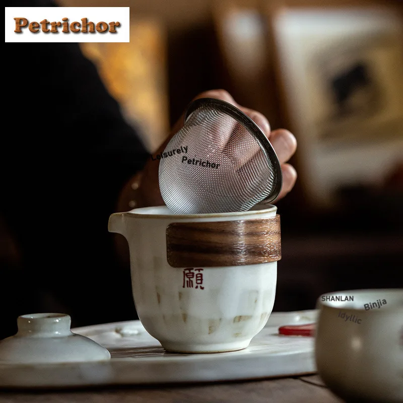 150ml Powder Yin Hand Grab Teapot Japanese Tea Infuser Pot Tea Making Kettle With Filter Tea Ceremony Supplies Decoration Craft
