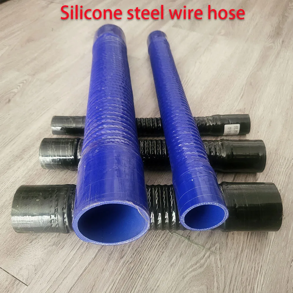 ID38-60mm Length400-700mm Silicone Flexible Steel Wire Corrugated Hose Air Intake Pipe Radiator Tube High Pressure Temperature