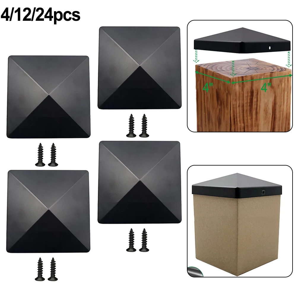 4x4 Post Cap Black Plastic Pyramid Cap Easy Installation Extends The Life Of Your Posts Fade Resistance Material