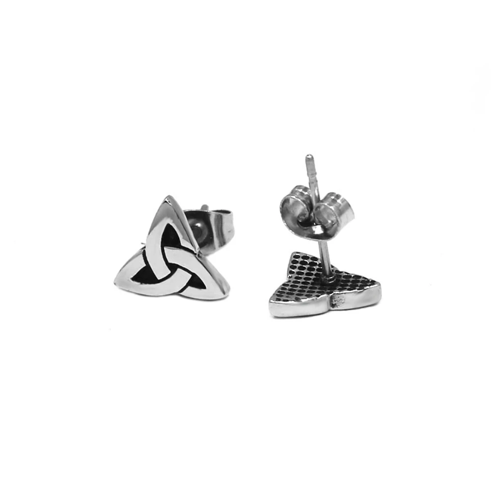 Norse Viking Rune Earrings Studs Stainless Steel Jewelry Odin\'s Symbol Signet Celtic Knot Mens Earring SJE370222