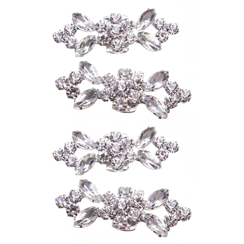 

2Pair Rhinestone Crystal Wedding Bridal Diamante Crystal Shoe Clips