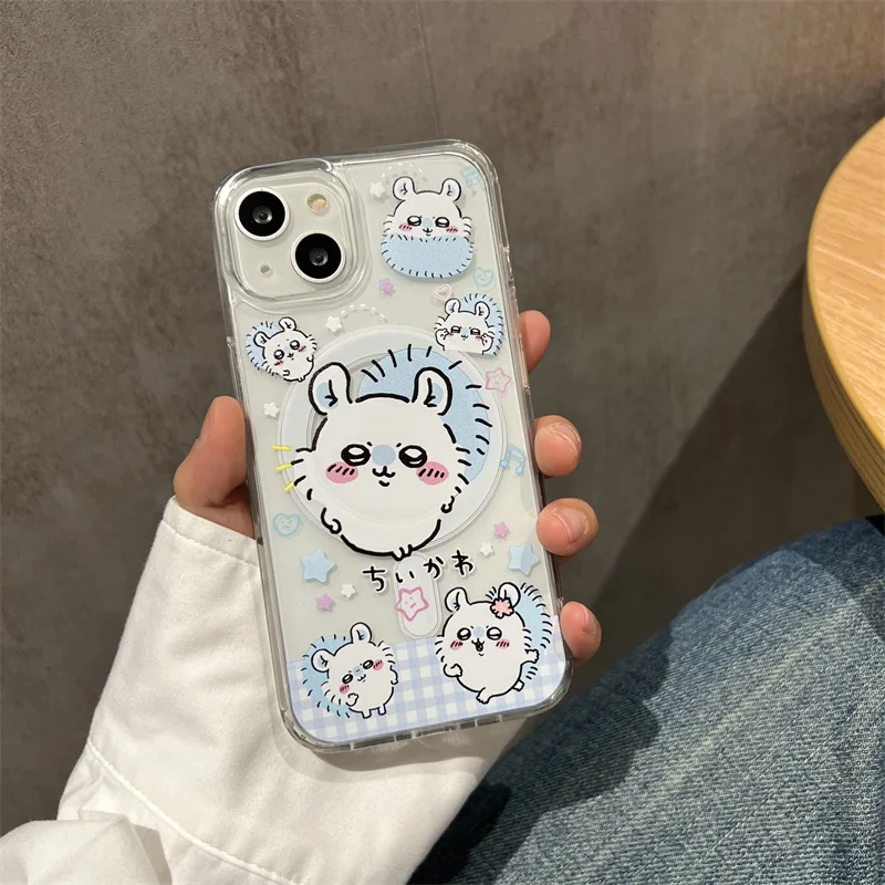 حامل مغناطيسي لطيف على شكل فأرة طائرة صغيرة من Chiikawa لحافظة الهاتف المحمول طقم كرافت كاواي