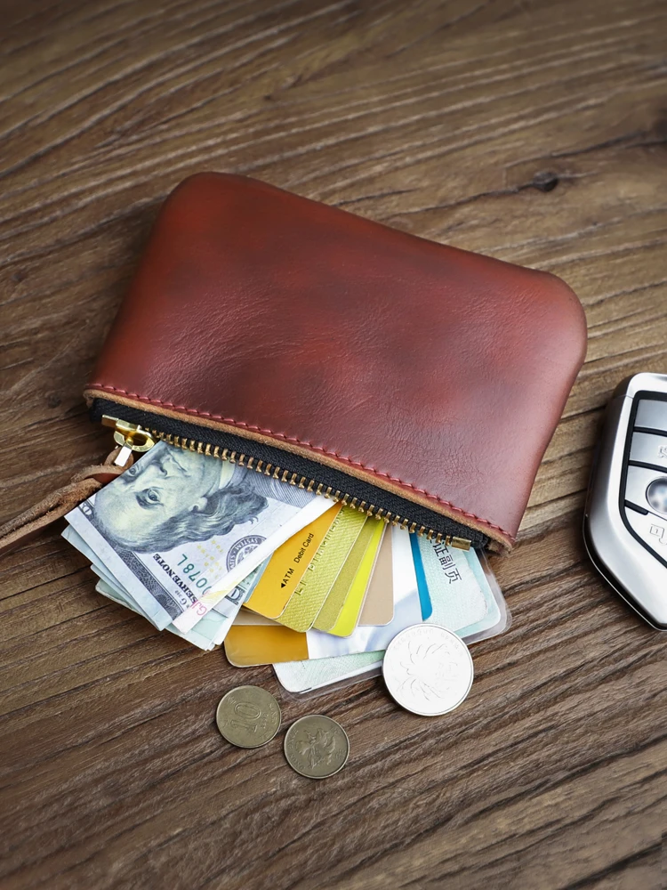horween-leather-coin-purse-short-zipper-wallet-handmade-genuine-leather-vintage-style-men's-fashionable-coin-bag