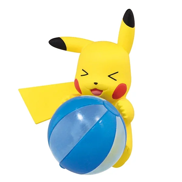 Summer Beach Series Gashapon Toys Pikachu Totodile Corsola Froakie Popplio Slowpoke Rowlet Lovely Action Figure Toys