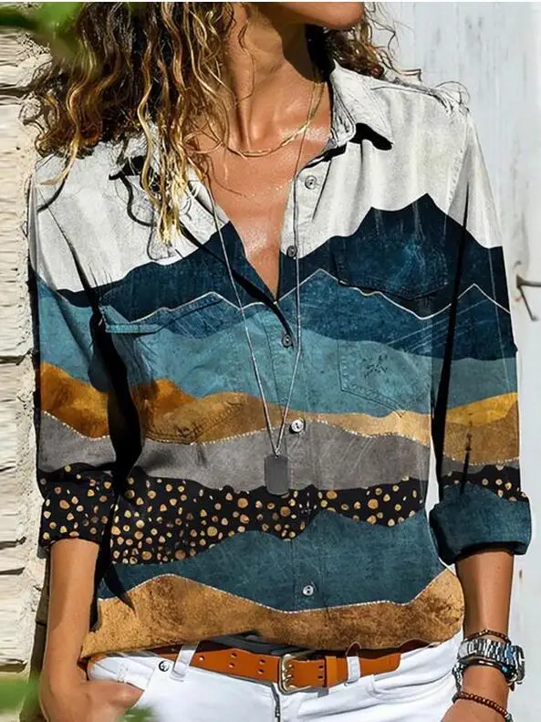 

Уличная одежда, повседневный женский топ с отложным воротником больших размеров, длинный све, стандартный крой, уличная мода, женский irt