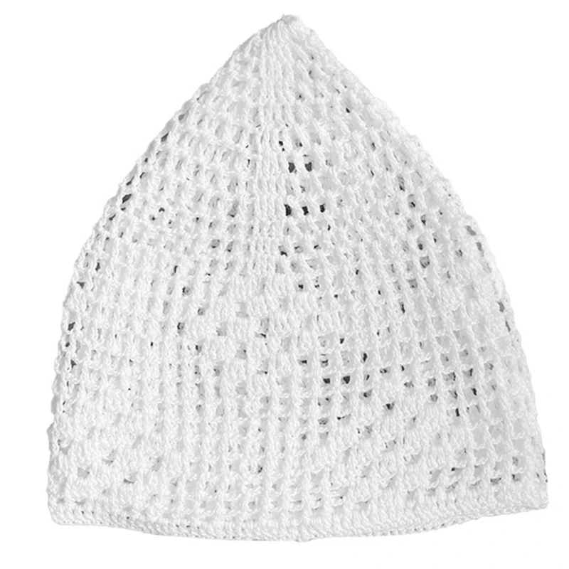 Chapeau Turban tricoté pour hommes, chapeau prière islamique Kufi respirant, EID Ramazan Hijabs, bonnet avec tête mort
