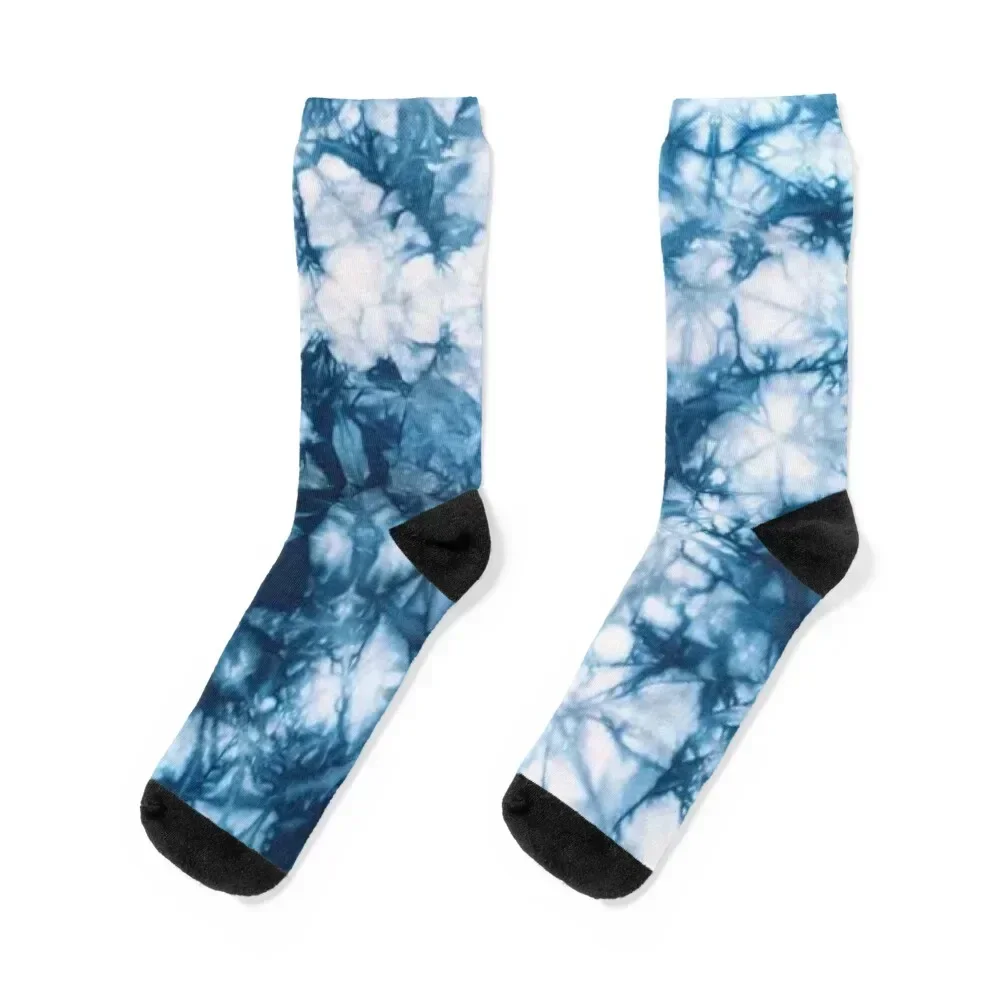 Blue Tie Dye Socks anti-slip Wholesale heated Women Socks Men's