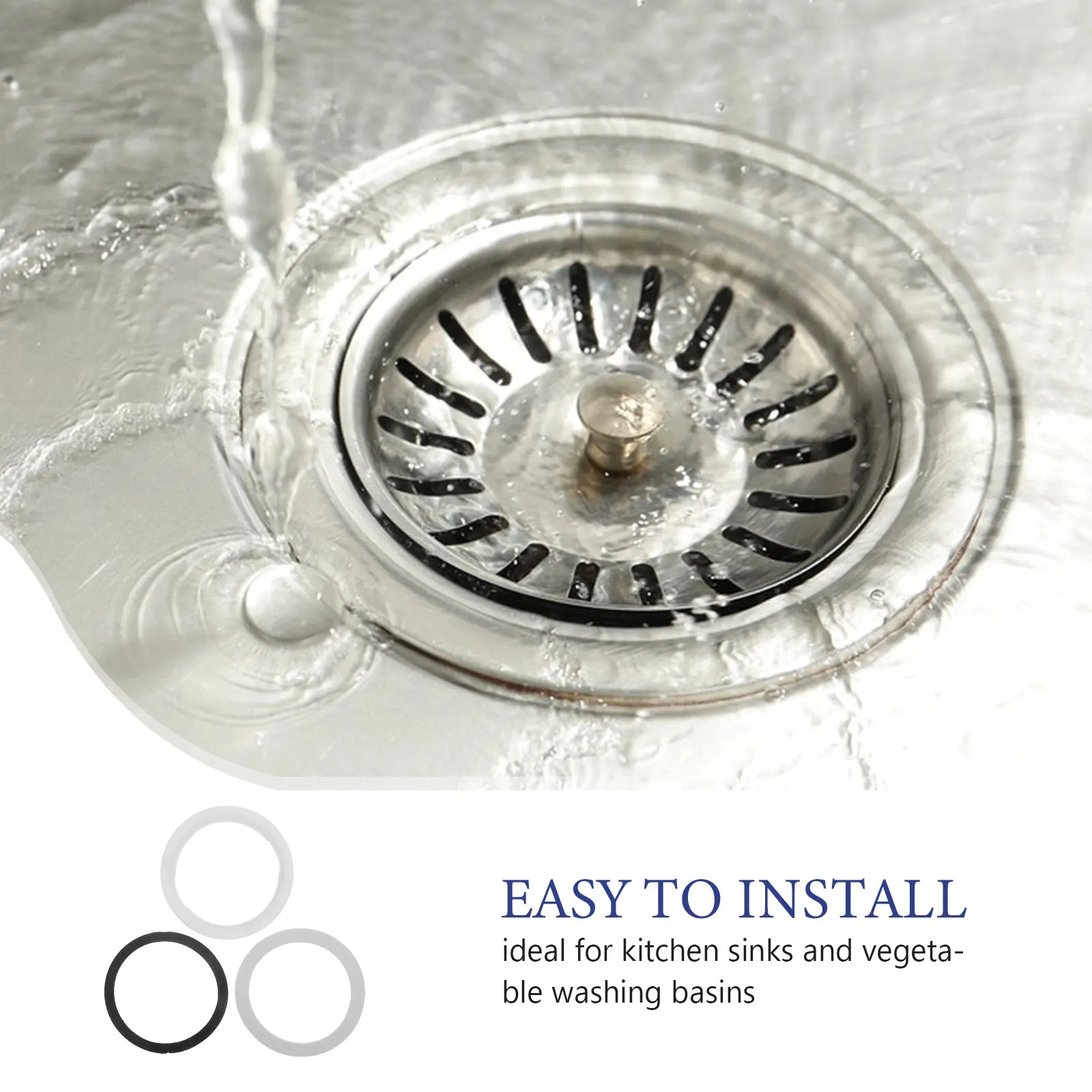 

Набор из 6 уплотнителей для сливного сифона кухонной мойки, 110 мм, резиновые прокладки и гайки, герметичные, сменные, комплект сантехнических аксессуаров