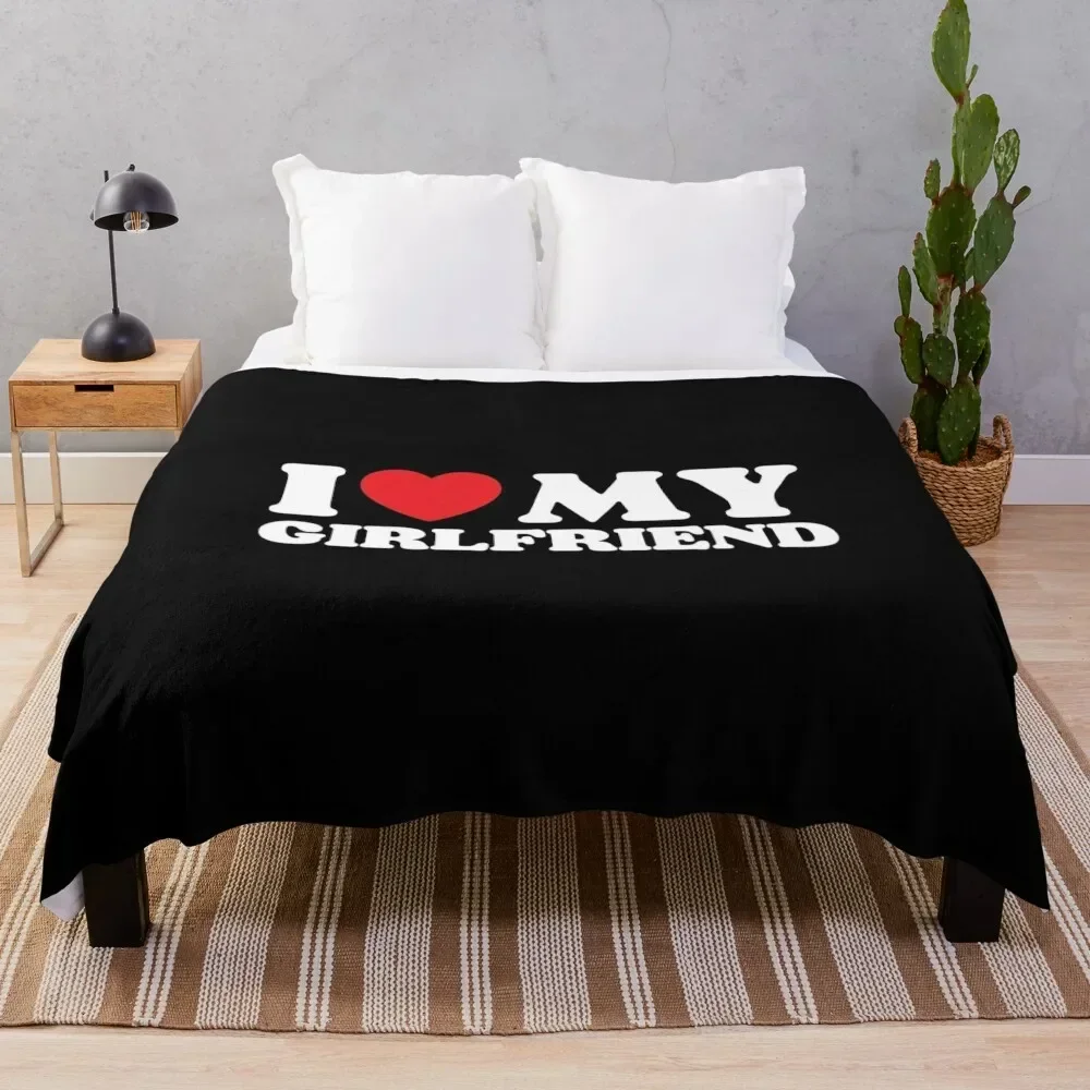 

I Love My Girlfriend Throw Blanket Portable Lightweight Blanket for Travel Camping