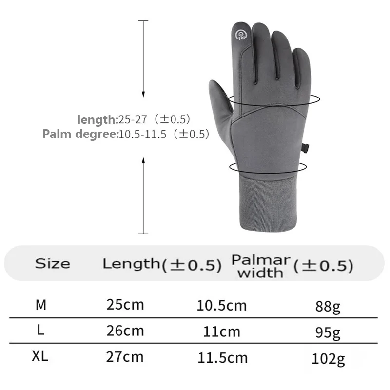 الخريف الشتاء الرجال قفازات نسائية شاشة تعمل باللمس مقاوم للماء يندبروف قفازات الرياضة في الهواء الطلق الدافئة الحرارية الصوف تشغيل قفازات التزلج #6