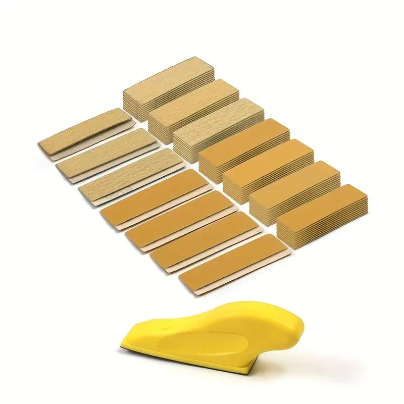 15-71pcs DIY Hand Sandpaper Mini Sander Kit Loop Sander Paper Assorted Grit Wet Dry Hook Loop Sandpaper For Wood Projects