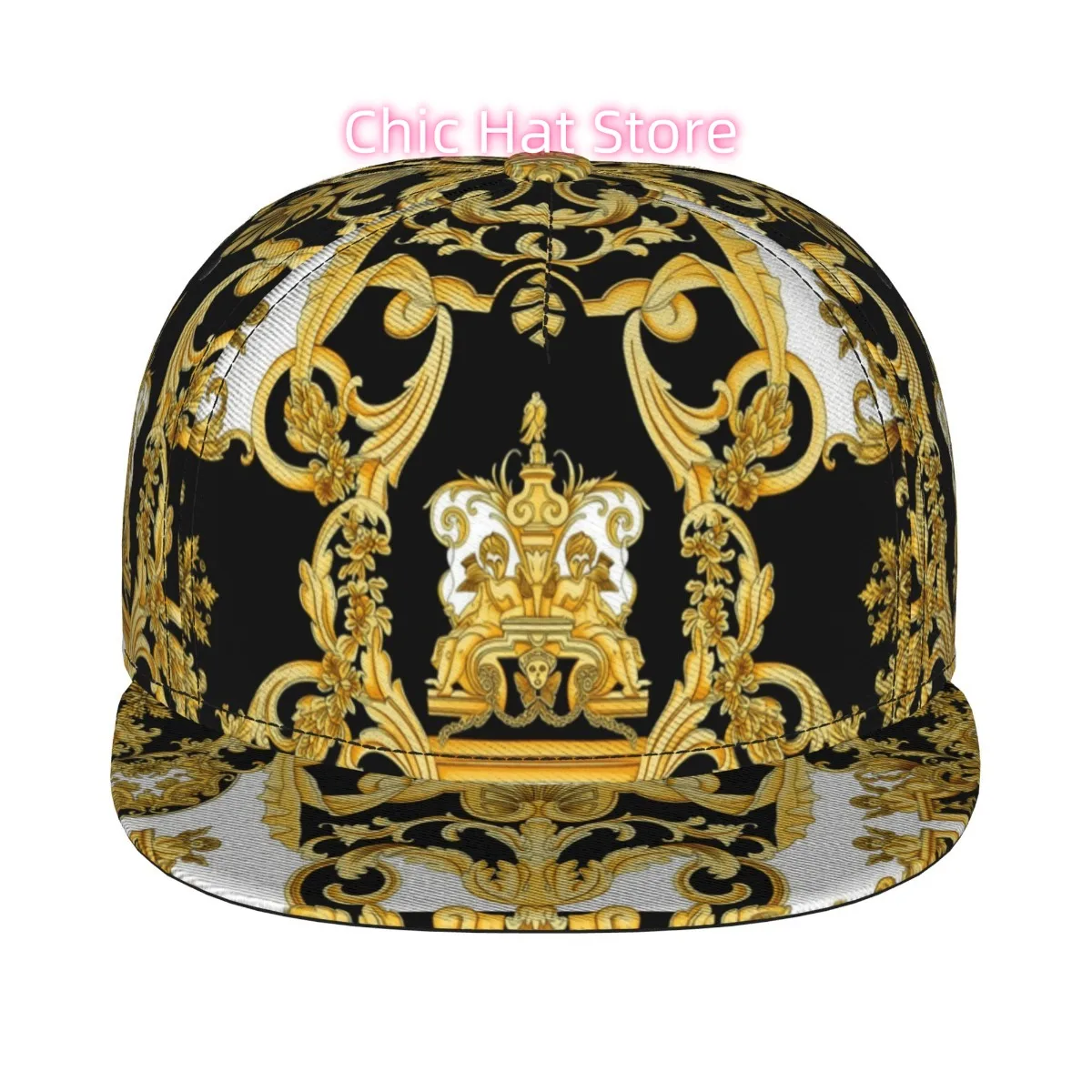 3D Full Print Flat Bill Snapback Hat for Men Women Adjustable Hip Hop Style Trendy Digital Print Baseball Cap Breathable Lightwe