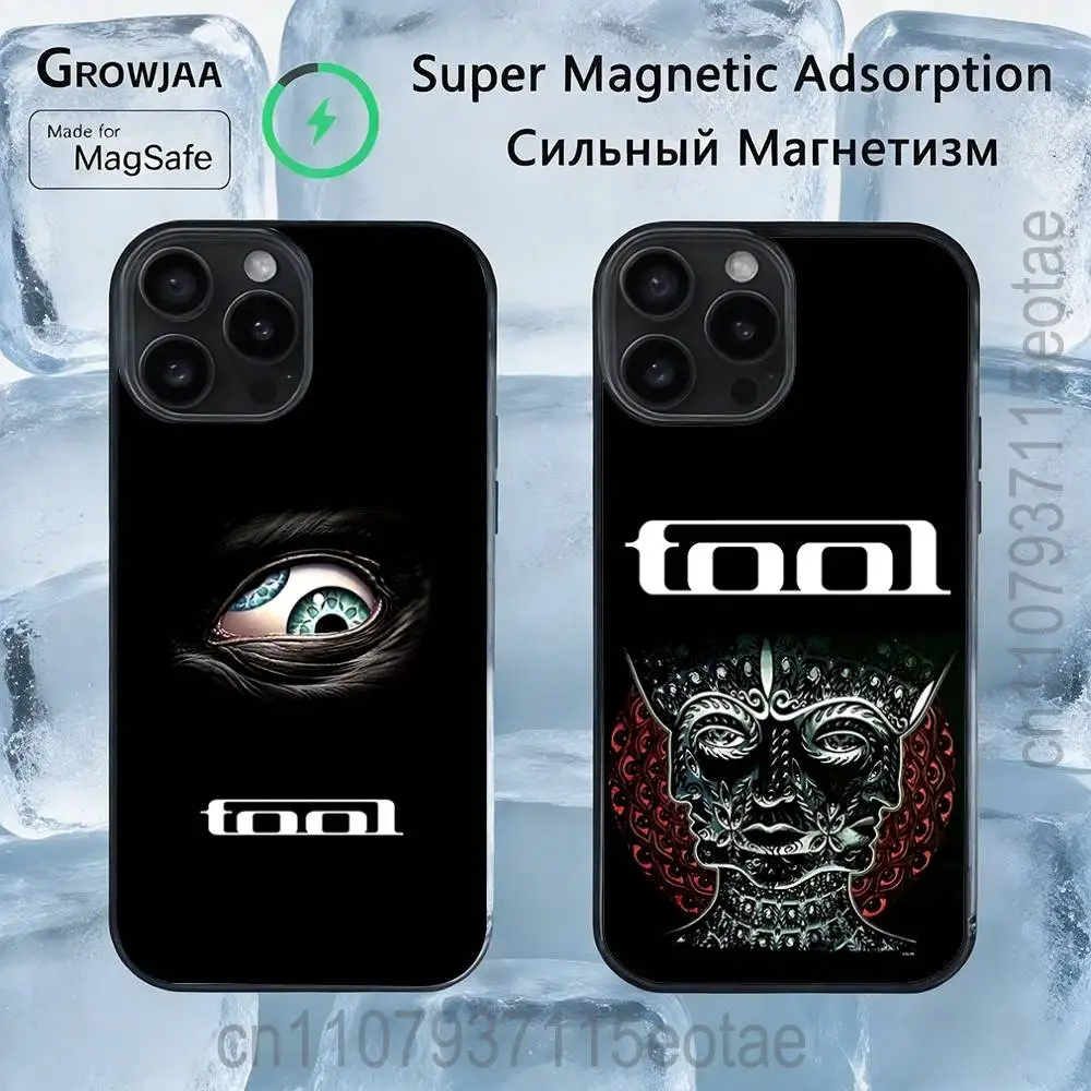 

T-Tool Rock Band COOL Magnetic Wireless Charging Case For iPhone 11,12,13,14,15,16,17,Pro,Max,Plus Shockproof Cover
