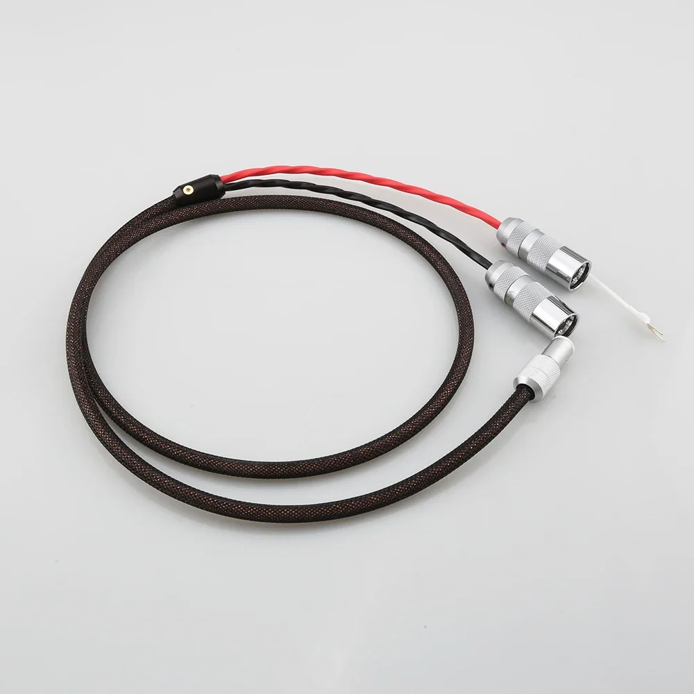 HiFi 100 % reines Silber Tonearm-Phono-Kabel 5Pin DIN auf 2 Viborg reines Kupfer XLR-Stecker MC Vintage hochwertiges Audiokabel