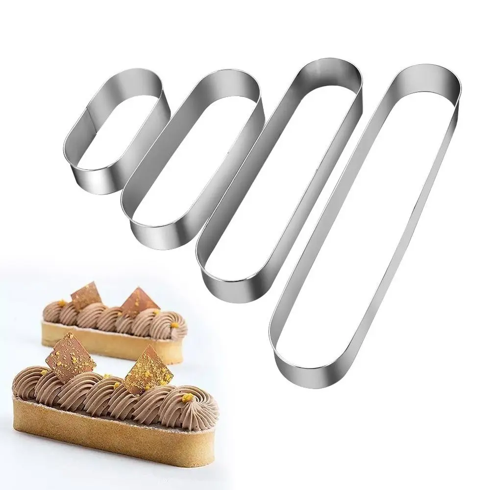 

Stainless Steel Dessert Oval Cookie Cutter Tiramisu Mold Mousse Ring Cake Mold