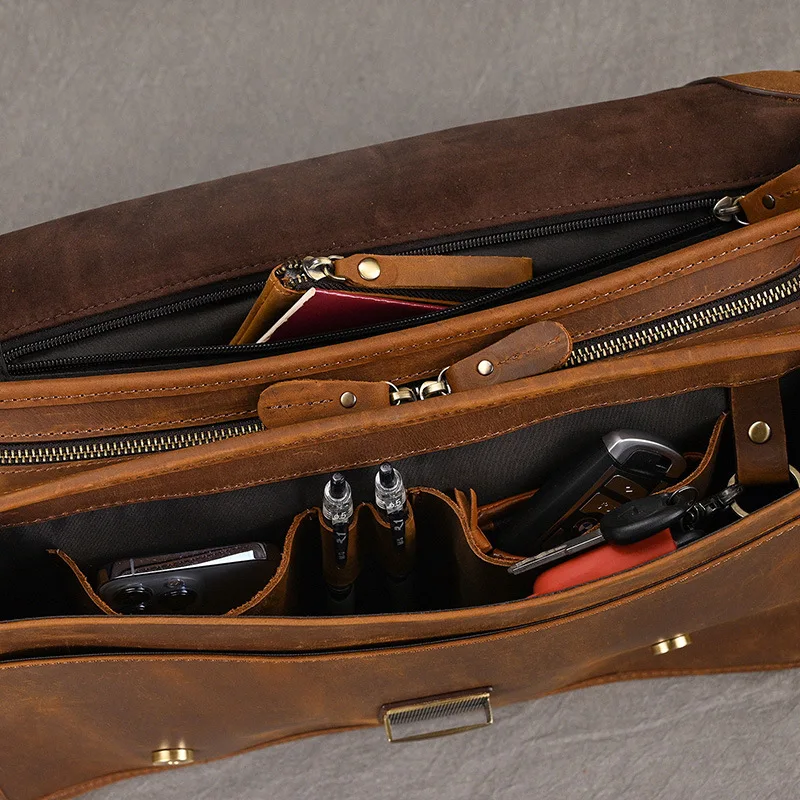 Pendolarismo Uomo Valigette Sling Leisure Borsa semplice Valigette Borse in pelle per laptop Портфель MHGWB