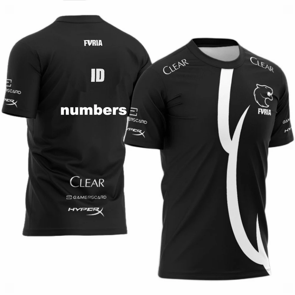 CSGO E-sports Team Furia Jersey Yuurih Fans T Shirts Custom Name Black Uniform Women Men Sudaderas Hombre Tops HEN1 KSCERATO ART