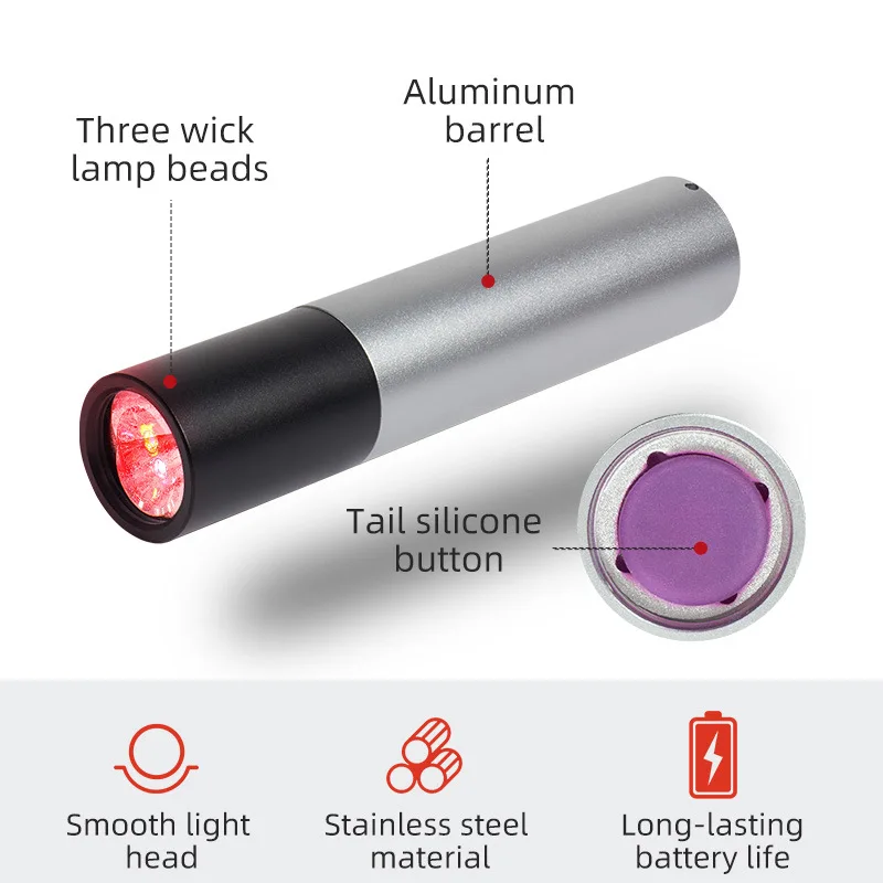 LED Red Light Flashlight 850nm Infrared Blood Vessel Light Near Infrared Light Therapy Devices Physical Therapy Equipment