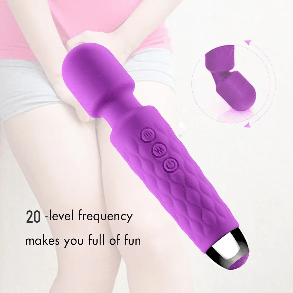 20 Frequency AV Vibrating Stick Upgrade AV Magic Wand Vibrator for Women Clitoris Stimulator Big Powerful Stick G Spot Massager