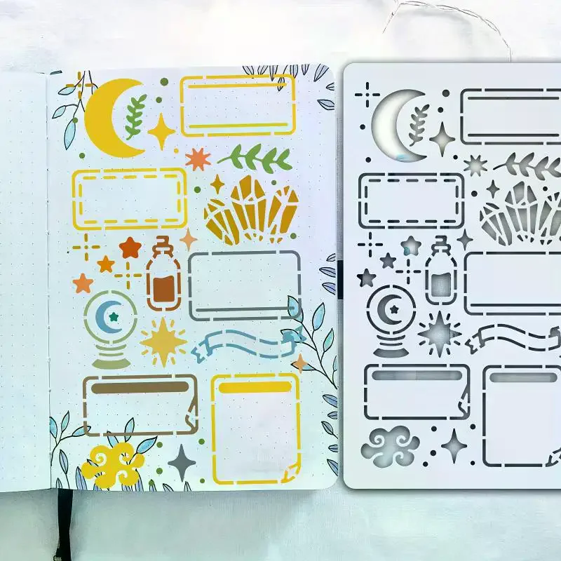 Diary Drawing Templates Reusable Stencils For Painting DIY Scrapbooking Diary Scrapbook Journal Stationery Gifts 15Pcs