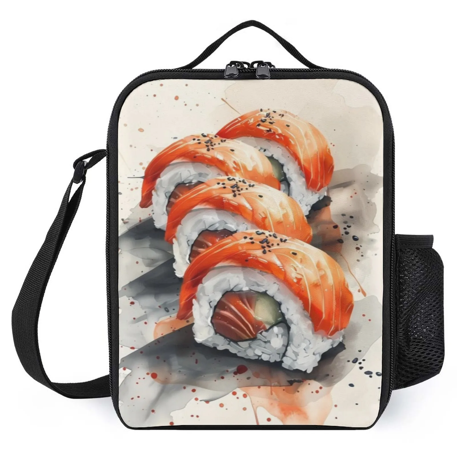 

Sushi Aquarell Watercolor Sac Isotherme A Repas Printed Lunch Bag Vintage Kid'S Lunch Box Insulation Lunch Box Bag