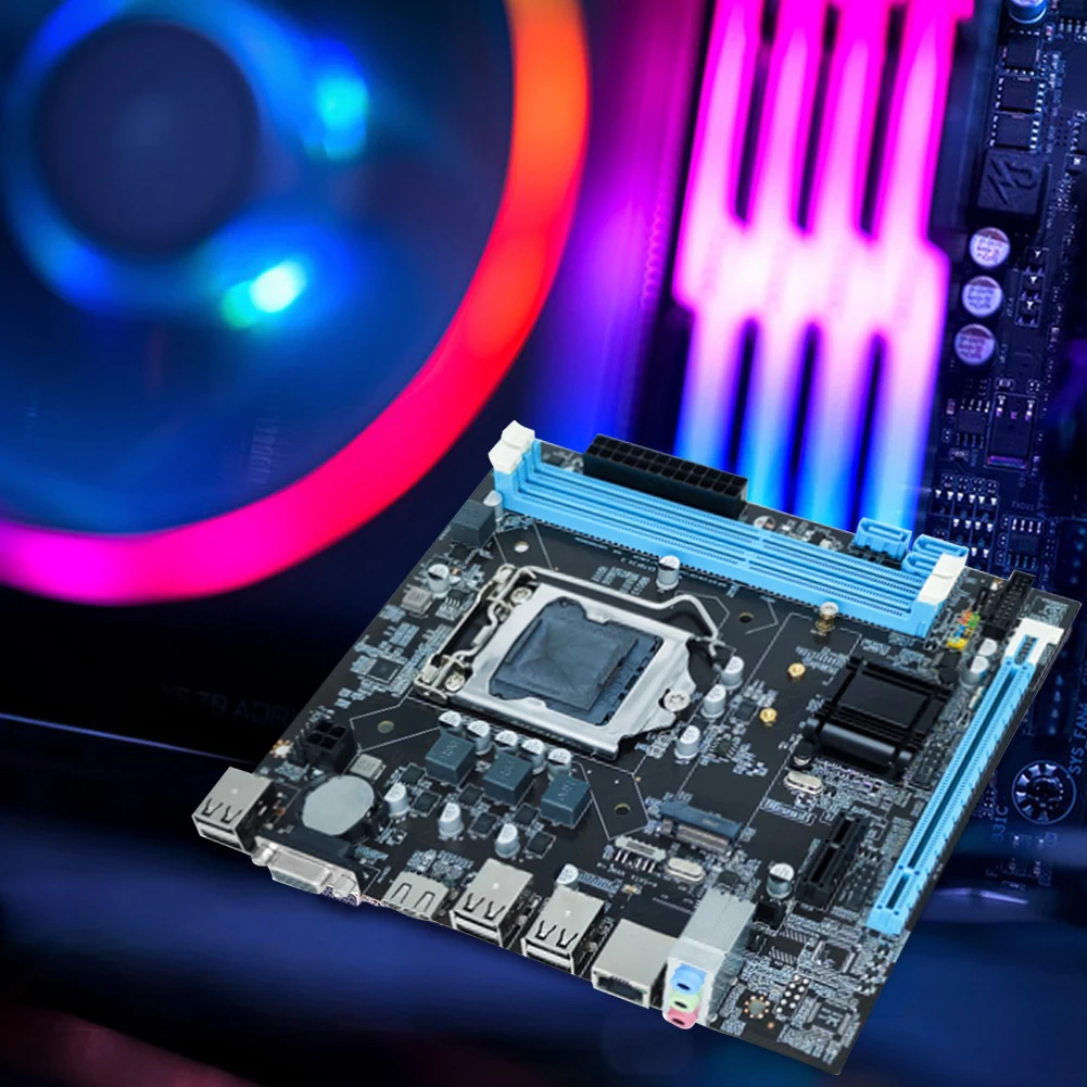 H61 Материнская плата компьютера 16 ГБ Micro-ATX Основная плата ПК LGA1155 Разъем I3/I5/I7 Процессор 4 X SATA 2.0 Realtek 10/100 Мбит/с Встроенная локальная сеть