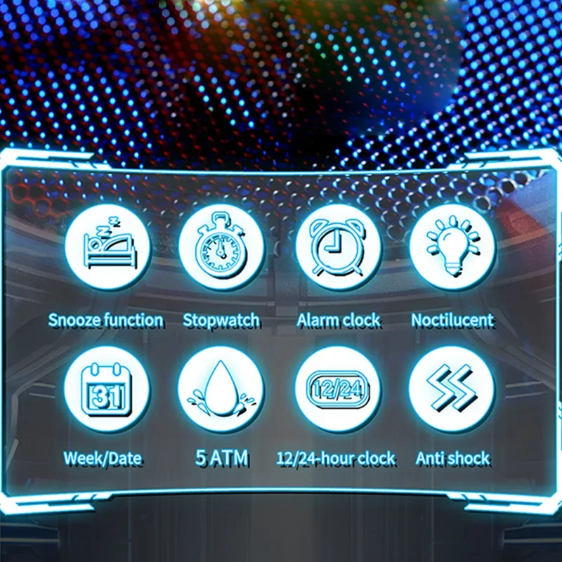 SANDA 패션 남자 전자 시계 스포츠 다기능 방수 LED 빛나는 단일 디스플레이 작은 사각형 전자 시계