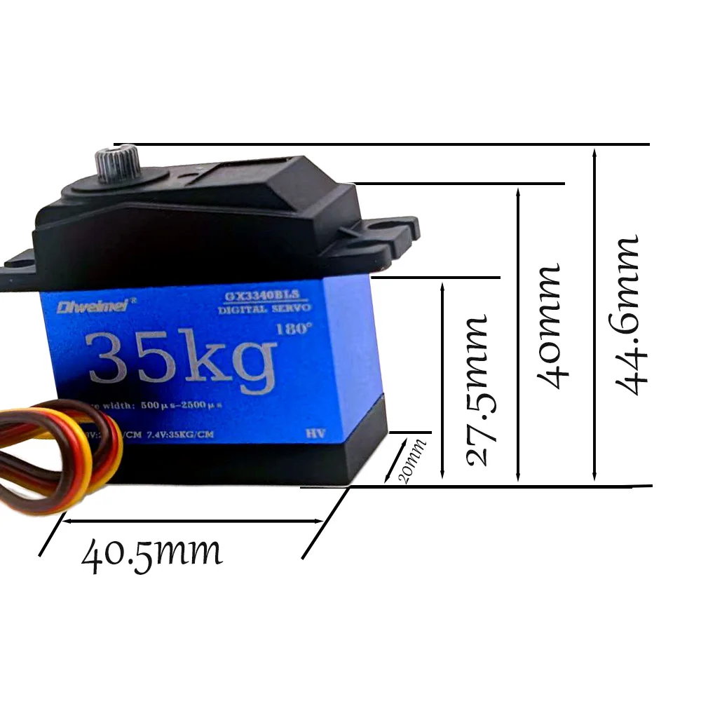 35KG デジタルサーボ 180/270 度、メタルギア高トルク 7.4V、ヘビーデューティー RC ロボット産業用