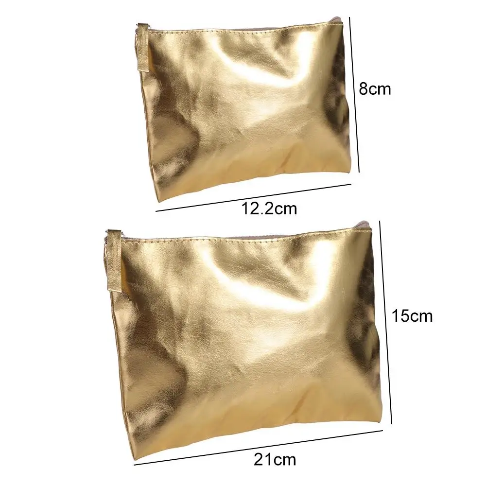 Simple Cosmetic Bag Bright PU Coin Purse Solid Color Wallet Zipper Coin Purse Korean Style Earphone Pouch Small Item Bag Women