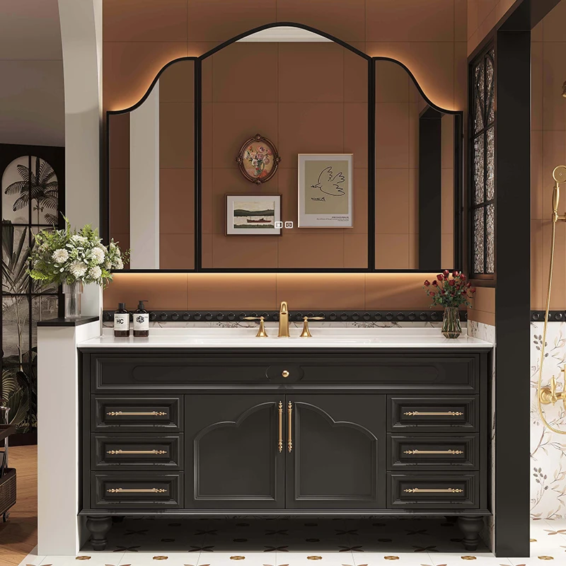 

Floor Dresser Bathroom Cabinets Rock Plate Lockers Sink Smart Bathroom Cabinets Drawer Oak Furniture Туалетный Шкаф MHYSG