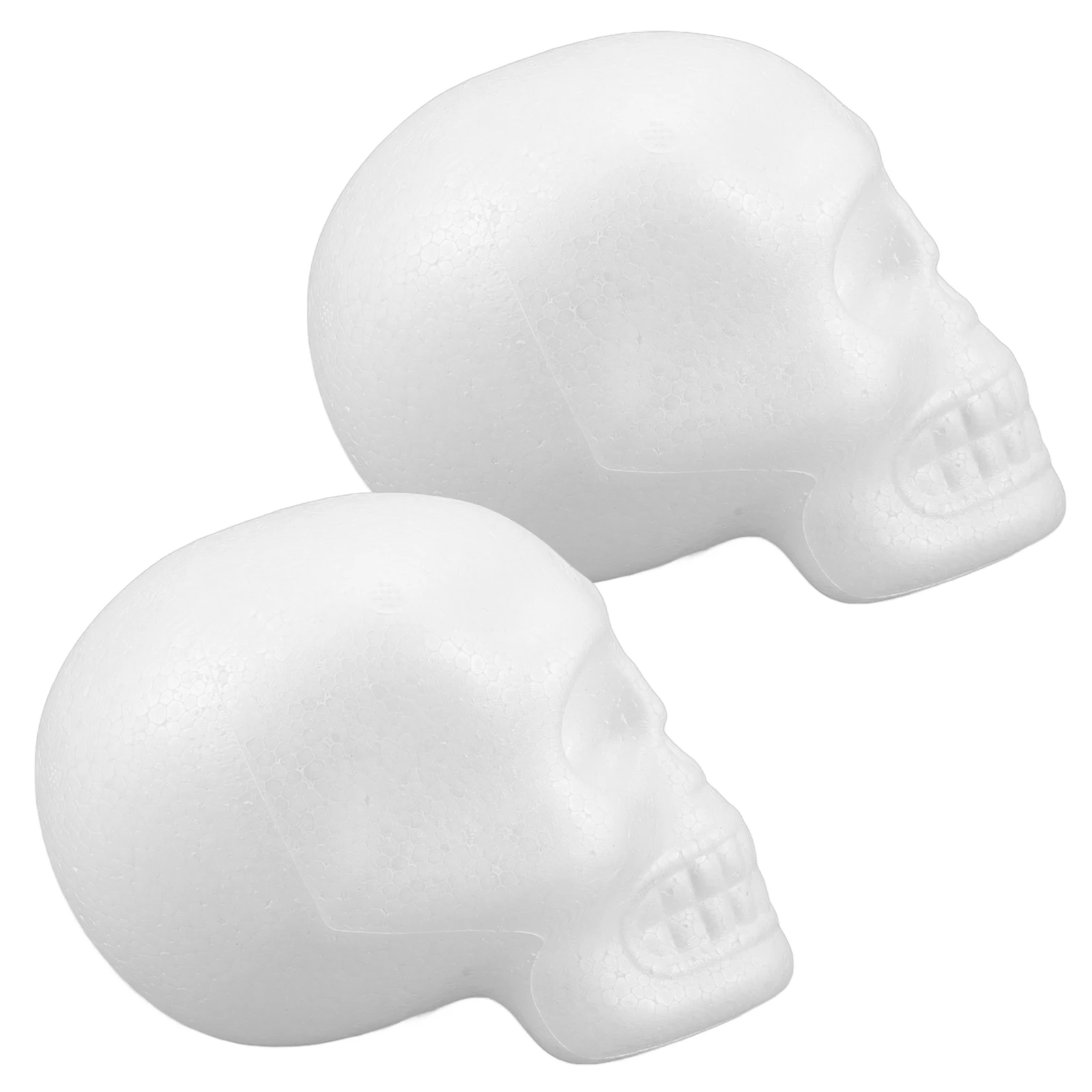 

2Pcs Foam Heads 12cm Skull Ornaments White Craft Halloween Home Decor Hanging Ornaments Party Supplies