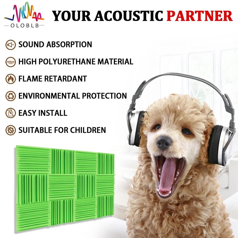 Sound Insulation Wall Panels 12 pcs Broadband Sound Absorber Sound Proof Foam Panels Periodic Groove Structure Absorption Foam