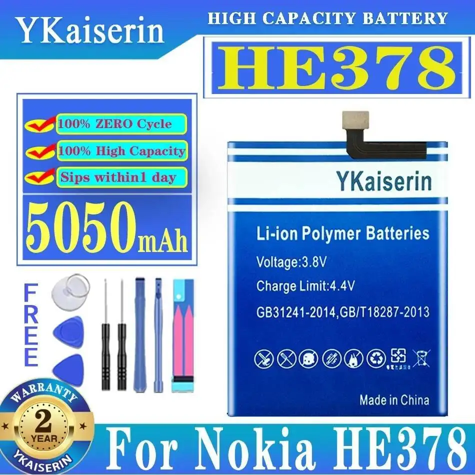 

Надежный блок питания 5050 мАч для аккумулятора мобильного телефона Nokia HE378