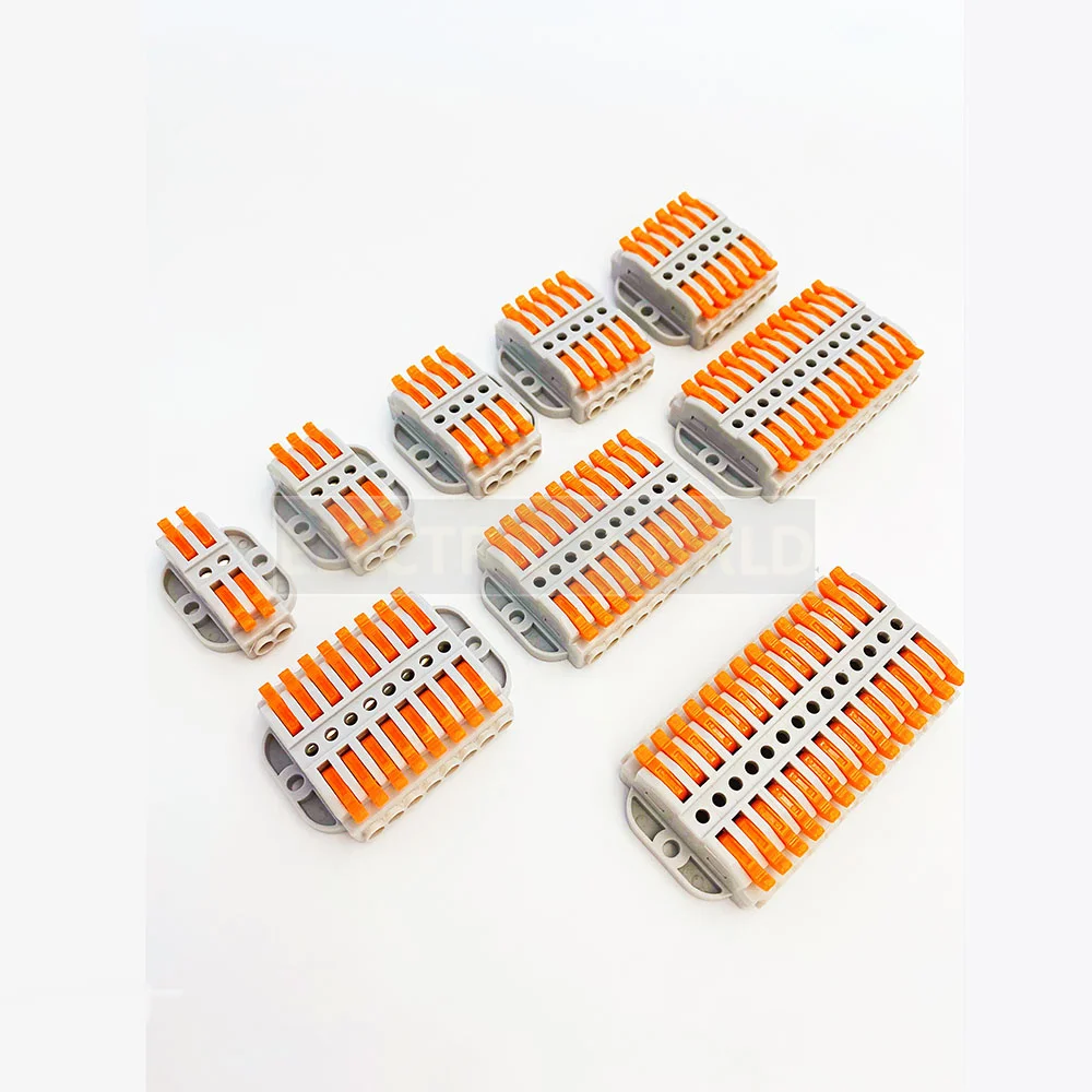 Wire Connectors 2-12 pin screw fixing push-in Quick Docking Cable Universal compact Electrical Wiring Terminal Block Connector