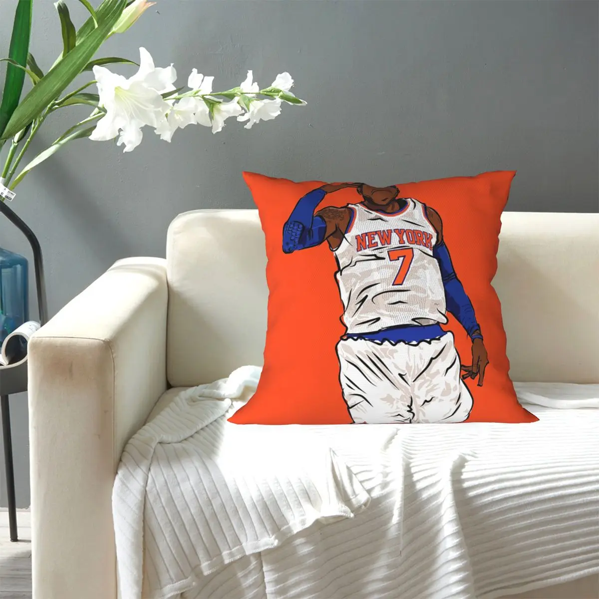 Carmelo Anthony Celebration Sketch Square Pillowcase Pillow Cover Cushion Decor Comfort Throw Pillow for Home Car